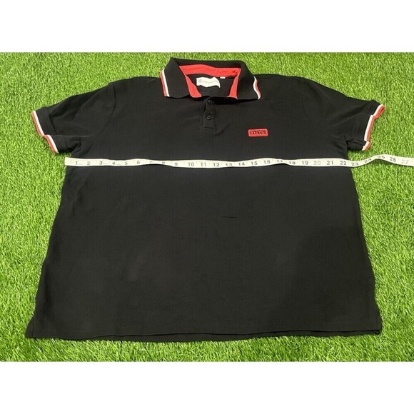 Christian Lacroix Men’s Polo Shirt Large  Cotton Black Color Block Accents - Picture 5 of 8
